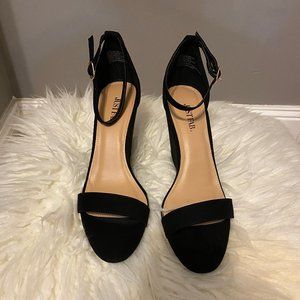 JustFab Black Wedge Sandal